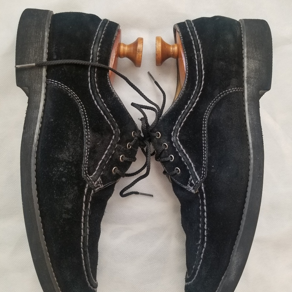 Hush Puppies Soft Suede Black Derby Shoes US 9.5 M